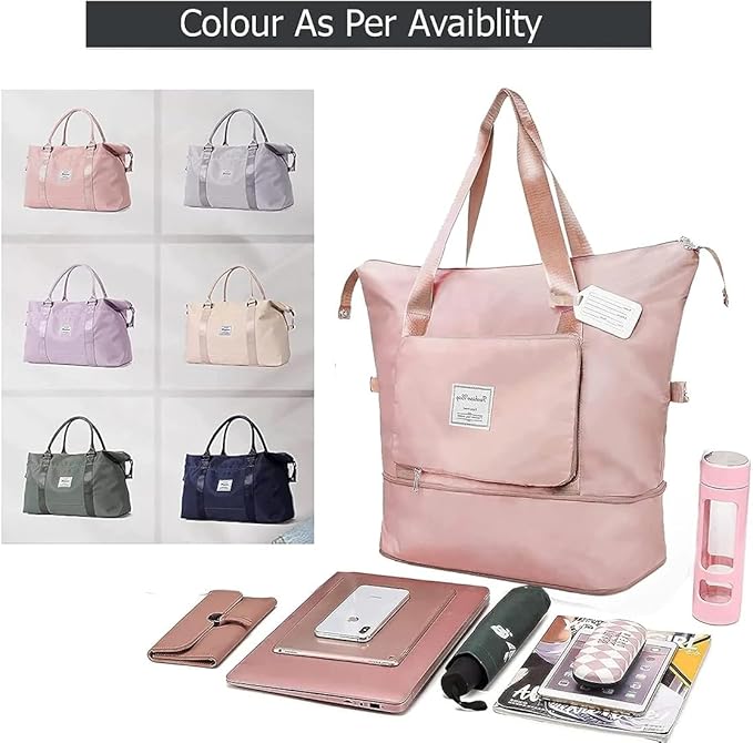 Expandable Folding Travel Bag for Women, Luggage Bag for Travel (Multicolor)