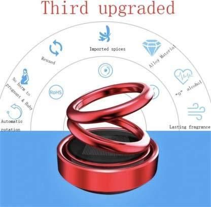 Car Air Freshener- Solar Power Rotating Car Air Freshener Perfume, Long Lasting French Organic Fragrance